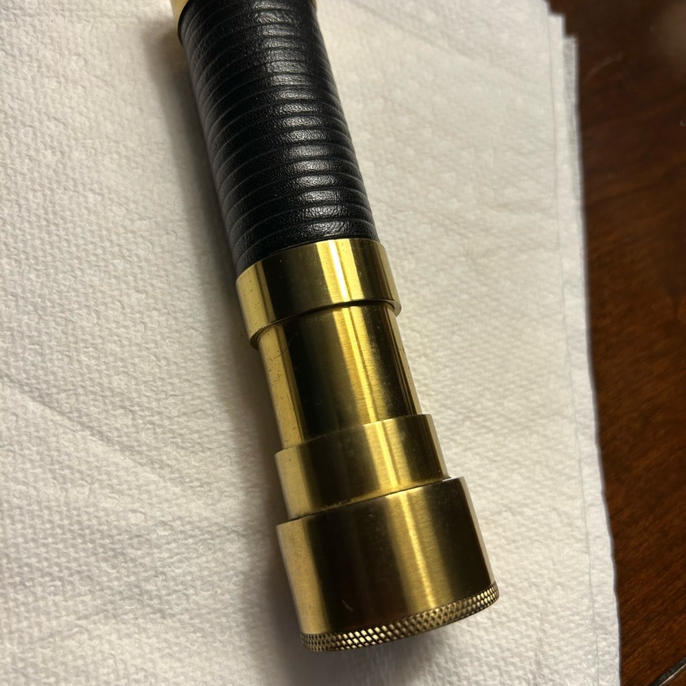 Brass &  Black leather kaleidoscope vintage